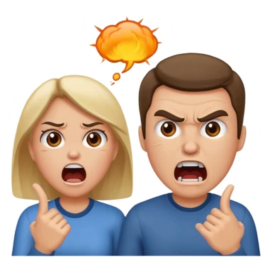 A couple getting divorced and arguing sticker