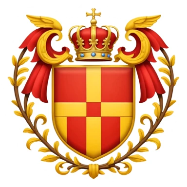 Simple yellow and red coat of arms sticker