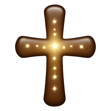 Cross brown with sparkles sticker