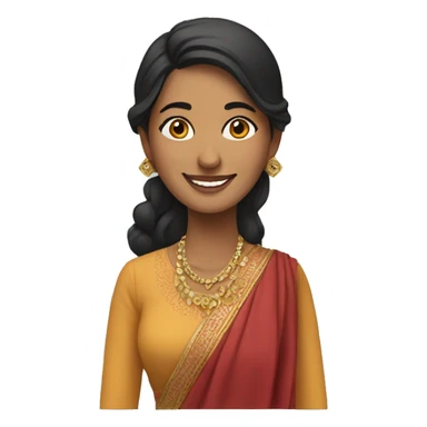 south asian woman smiling in traditional clothes sticker