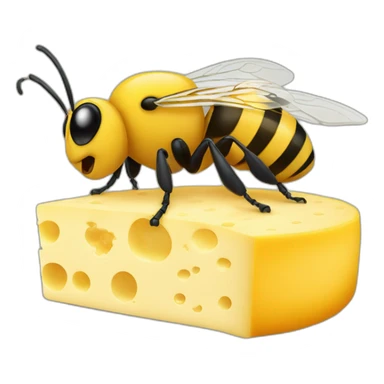 Bee made from cheese sticker