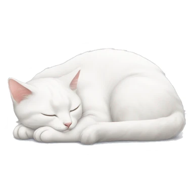 White cat laying down sleeping  sticker