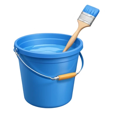 Bucket and brush for cleaning sticker
