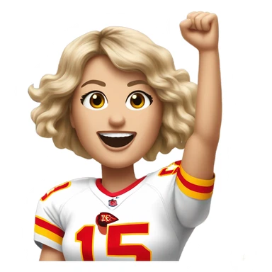 Taylor swift cheering at a chiefs game sticker
