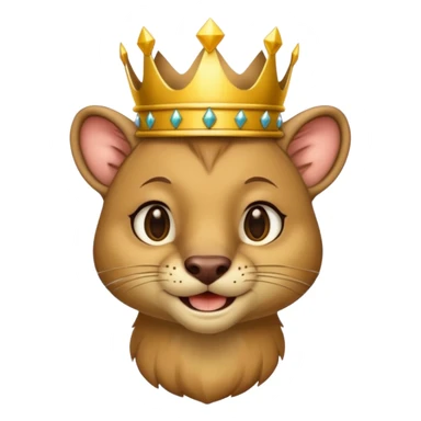 Fossa animal wearing a crown looks arrogantly smiley sticker