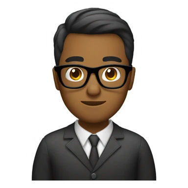 a brown person coding with glasses sticker