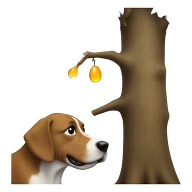 Tree releases sap onto dog.  sticker