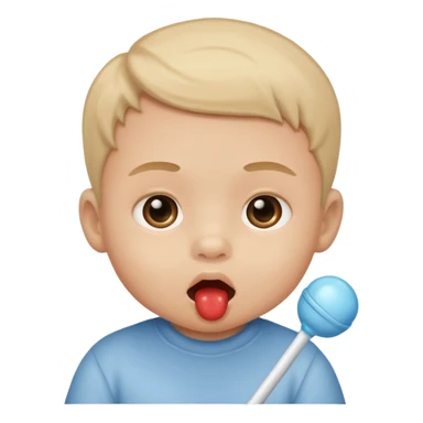 baby boy face with sucker sticker