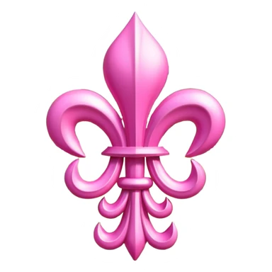 Jeff Koons style pink fleur de lis sculpture in a garden landscape  sticker