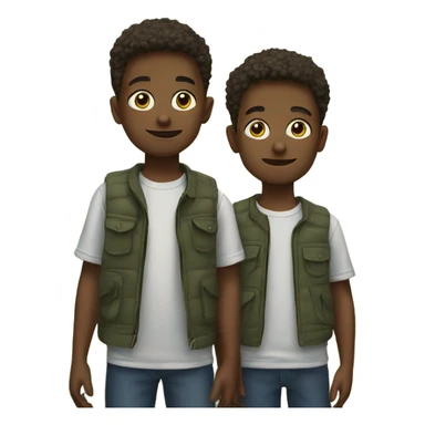 outdoor portrait of boy and boy sticker