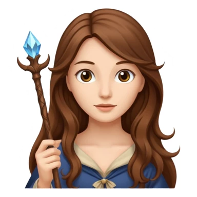 woman with long hair and a wand sticker