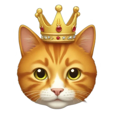 ginger cat with crown sticker