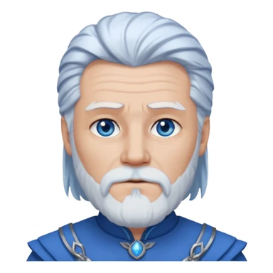 Odin with blue eyes, white hair, blue outfit sticker