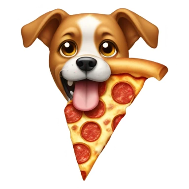 A dog eating pizza sticker
