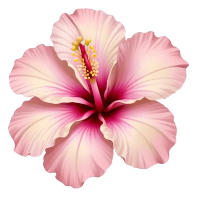 un jolie hibiscus au couleur rose et beige pastel sticker