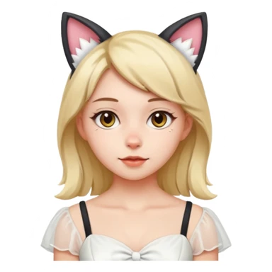 Kedi kız elbise beyaz 

 sticker