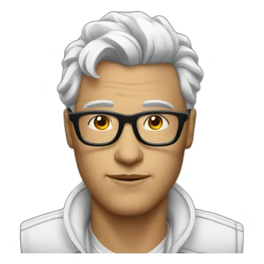 Man with glasses gangster white sticker