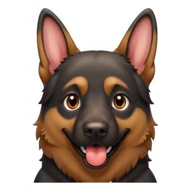 cartoon style dark German Shepherd dog with longer tongue hanging out  sticker
