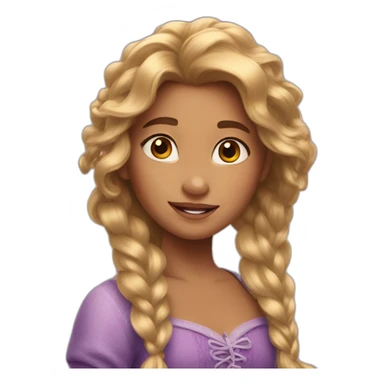 a girl with rapunzel hair sticker