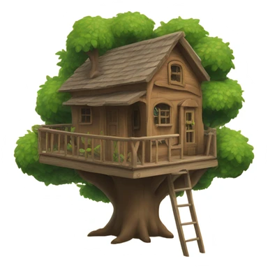 Treehouse with hanging sign reading OXG  sticker