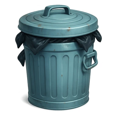 Draw a Pixar-style trash can. The trash can should be visible from the front and top. Do not use face, eye, and mouth. sticker