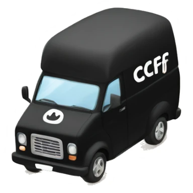 Black van emoji with the words CCF FLOORS written across the side sticker