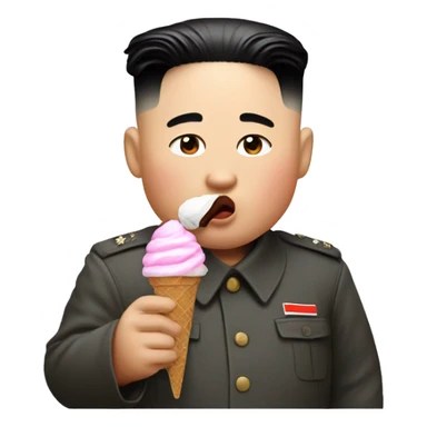 Kim jong un eating a ice cream sticker