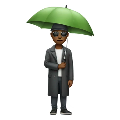 Blind person with umbrella sticker