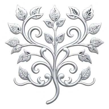 Black and silver filigree vine design, 3D, extremely detailed design sticker