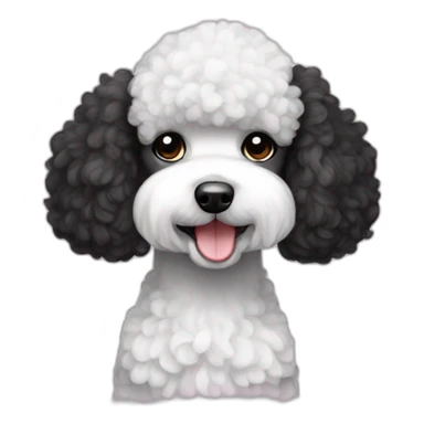 Mini black and white poodle sticker
