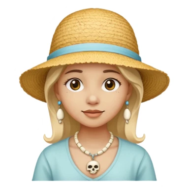 Hatted ancient girl wearing Bone Necklaces sticker