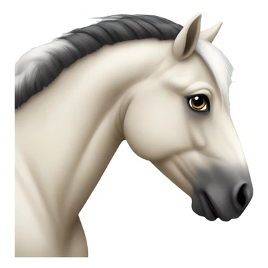 Fjord horse with black and white mohawk manes sticker