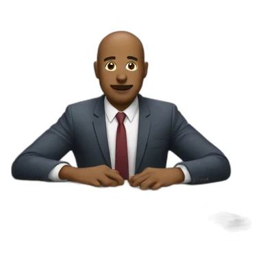 office man at the table sticker