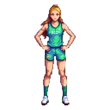 female athlete full body in sports kit standing sticker