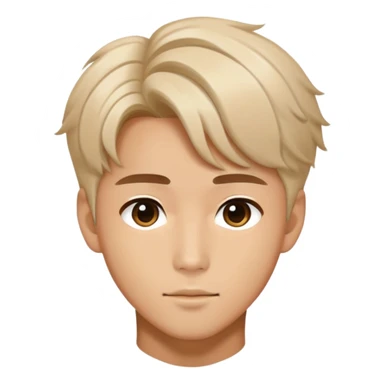 Handsome K-pop male idol face with stylish hair sticker