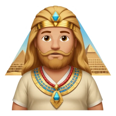 fat male blond reddish long hair agent with three-day-beard in egypt with pyramid. sticker