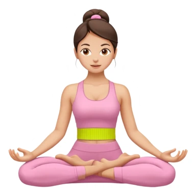 White brunette yoga girl light pink clothes  sticker