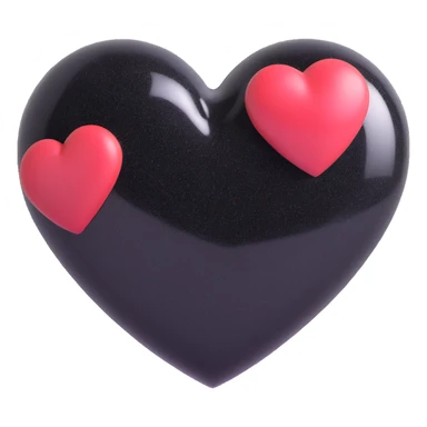 heart with black glitter sticker