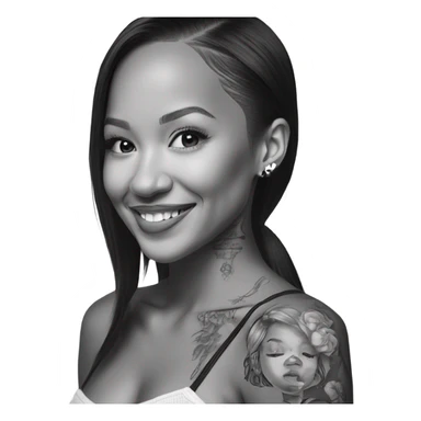 3d Hyper Realistic tattoo Karrueche Tran photo  sticker