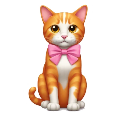 orange cat with pink bow sticker