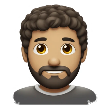 couple hug with warm smiles dark hair beard sticker