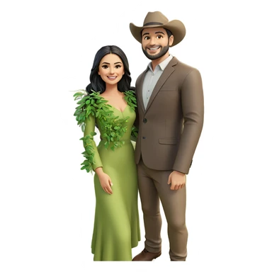 smiling couple in nature sticker