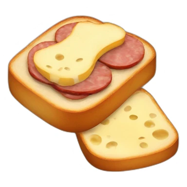 toast with sausage and cheese sticker