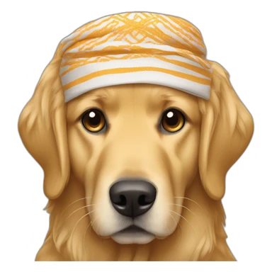 golden retriever wearing a Shemagh sticker