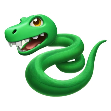 A long, green, fliying snake, throwing an Energy beam from its mouth  sticker