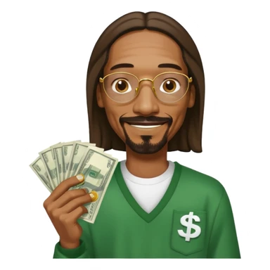 Snoop Dogg holding money sticker