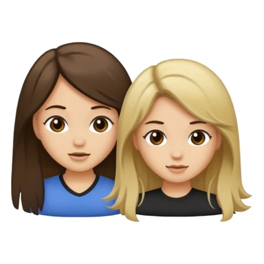 bestiess one with dark brown hair and one with dirty blonde hair sticker