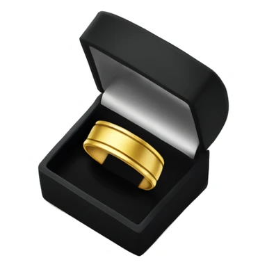 gold wedding band in a black ring box sticker
