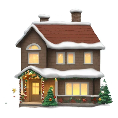 christmas home with lights and decoration sticker