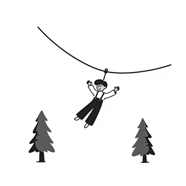 hand drawn doodle style zip line sticker